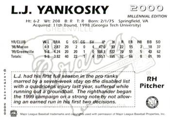 2000 Grandstand Greenville Braves #NNO L.J. Yankosky Back