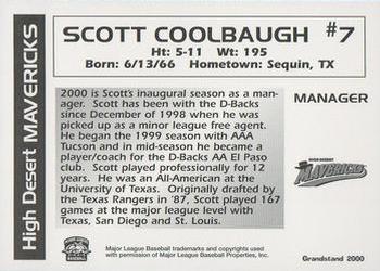 2000 Grandstand High Desert Mavericks #NNO Scott Coolbaugh Back