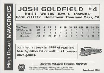 2000 Grandstand High Desert Mavericks #NNO Josh Goldfield Back