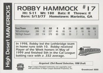 2000 Grandstand High Desert Mavericks #NNO Robby Hammock Back