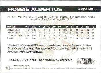 2000 Grandstand Jamestown Jammers #NNO Robbie Albertus Back