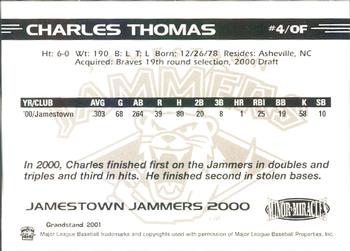2000 Grandstand Jamestown Jammers #NNO Charles Thomas Back