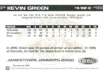 2000 Grandstand Jamestown Jammers #NNO Kevin Green Back