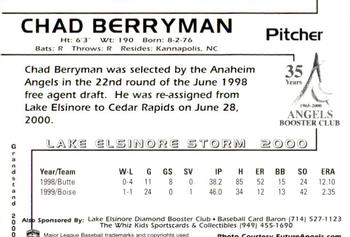 2000 Grandstand Lake Elsinore Storm #NNO Chad Berryman Back