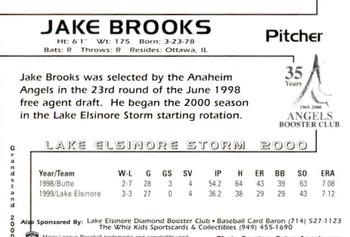 2000 Grandstand Lake Elsinore Storm #NNO Jake Brooks Back