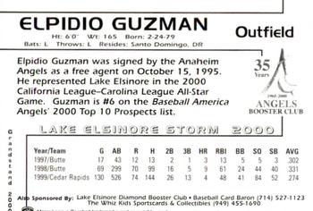 2000 Grandstand Lake Elsinore Storm #NNO Elpidio Guzman Back