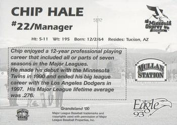 2000 Grandstand Missoula Osprey #NNO Chip Hale Back