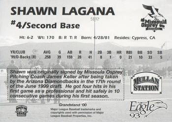 2000 Grandstand Missoula Osprey #NNO Shawn Lagana Back