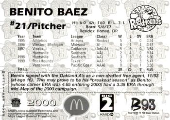 2000 Grandstand Midland RockHounds #NNO Benito Baez Back