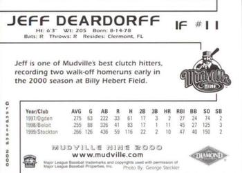 2000 Grandstand Mudville Nine #NNO Jeff Deardorff Back