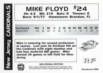 2000 Grandstand New Jersey Cardinals #NNO Mike Floyd Back