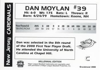 2000 Grandstand New Jersey Cardinals #NNO Dan Moylan Back