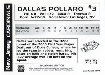 2000 Grandstand New Jersey Cardinals #NNO Dallas Pollaro Back