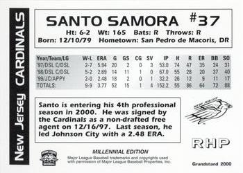 2000 Grandstand New Jersey Cardinals #NNO Santo Samora Back
