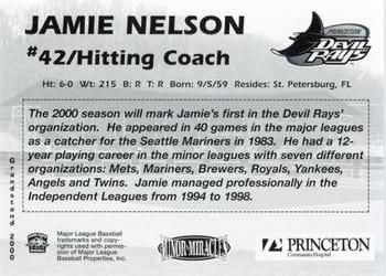 2000 Grandstand Princeton Devil Rays #NNO Jamie Nelson Back