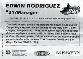 2000 Grandstand Princeton Devil Rays #NNO Edwin Rodriguez Back