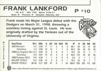 2000 Grandstand Sacramento River Cats #NNO Frank Lankford Back