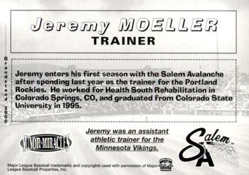 2000 Grandstand Salem Avalanche #NNO Jeremy Moeller Back