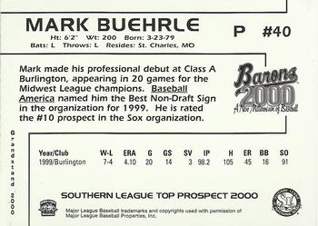 2000 Grandstand Southern League Top Prospects #NNO Mark Buehrle Back
