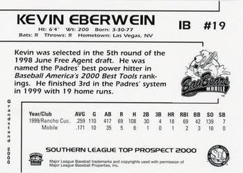 2000 Grandstand Southern League Top Prospects #NNO Kevin Eberwein Back