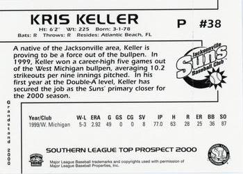 2000 Grandstand Southern League Top Prospects #NNO Kris Keller Back