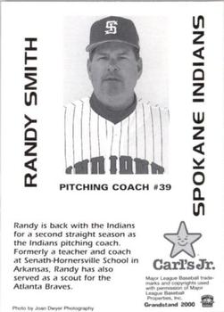 2000 Grandstand Spokane Indians #NNO Randy Smith Back