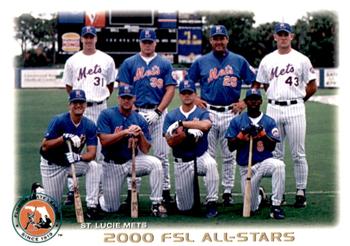 2000 Grandstand St. Lucie Mets #NNO FSL All-Stars (Andrew Cook / Robert Stratton / Dave Engle / Pat Strange / Jason Phillips / Pat Burns / Earl Snyder / Brian Cole) Front