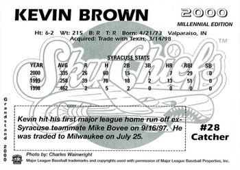 2000 Grandstand Syracuse SkyChiefs #NNO Kevin Brown Back