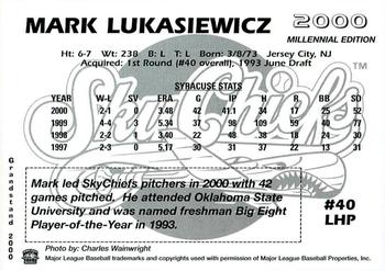2000 Grandstand Syracuse SkyChiefs #NNO Mark Lukasiewicz Back