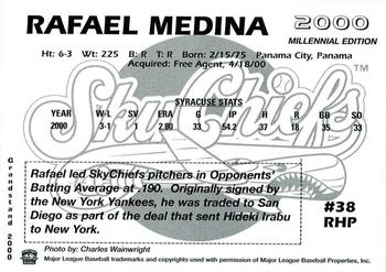 2000 Grandstand Syracuse SkyChiefs #NNO Rafael Medina Back