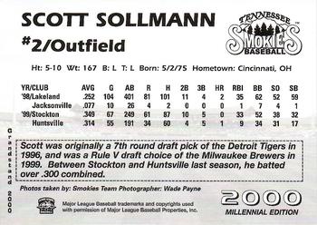 2000 Grandstand Tennessee Smokies #NNO Scott Sollmann Back