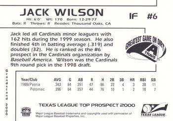 2000 Grandstand Texas League Top Prospects #NNO Jack Wilson Back