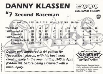 2000 Grandstand Tucson Sidewinders #NNO Danny Klassen Back