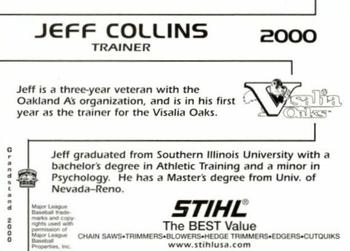 2000 Grandstand Visalia Oaks #NNO Jeff Collins Back