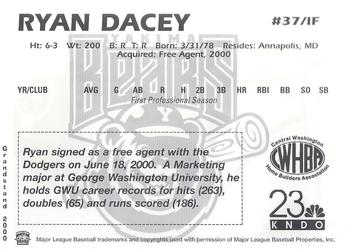 2000 Grandstand Yakima Bears #NNO Ryan Dacey Back