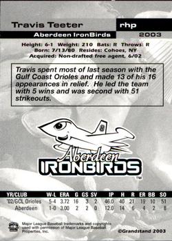2003 Grandstand Aberdeen IronBirds Update #NNO Travis Teeter Back