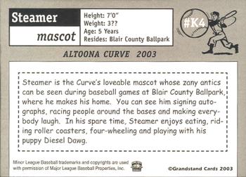 2003 Grandstand Altoona Curve #NNO Steamer Back