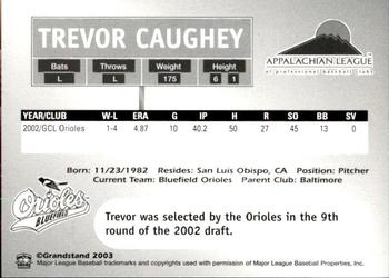 2003 Grandstand Appalachian League Top Prospects #NNO Trevor Caughey Back
