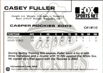 2003 Grandstand Casper Rockies #5 Casey Fuller Back