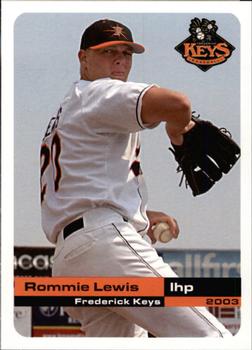 2003 Grandstand Frederick Keys #NNO Rommie Lewis Front