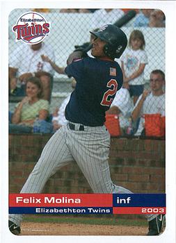 2003 Grandstand Elizabethton Twins #NNO Felix Molina Front