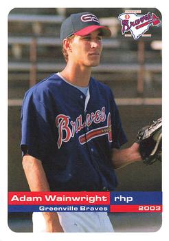 2003 Grandstand Greenville Braves #NNO Adam Wainwright Front
