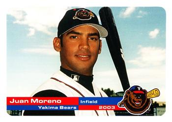 2003 Grandstand Yakima Bears #NNO Juan J. Moreno Front