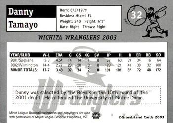 2003 Grandstand Wichita Wranglers #5 Danny Tamayo Back