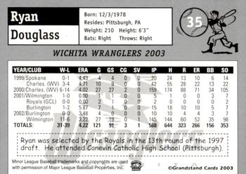 2003 Grandstand Wichita Wranglers #17 Ryan Douglass Back