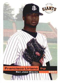 2003 Grandstand San Jose Giants #13 Francisco Liriano Front