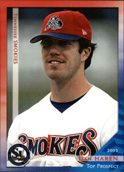 2003 Grandstand Southern League Top Prospects #NNO Dan Haren Front
