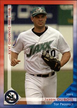 2003 Grandstand Southern League Top Prospects #NNO Jason Dubois Front