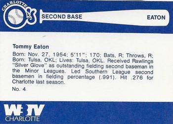 1980 WBTV Charlotte O's #NNO Tommy Eaton Back