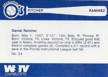 1980 WBTV Charlotte O's #NNO Dan Ramirez Back